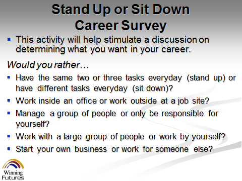 career activities for teens Career activities for teens